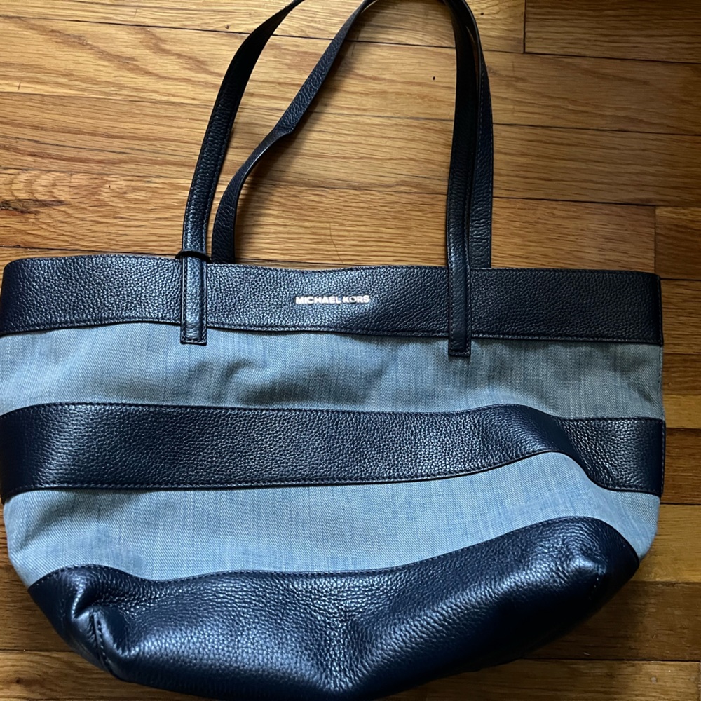 Vintage Michael Kors Denim and Leather tote